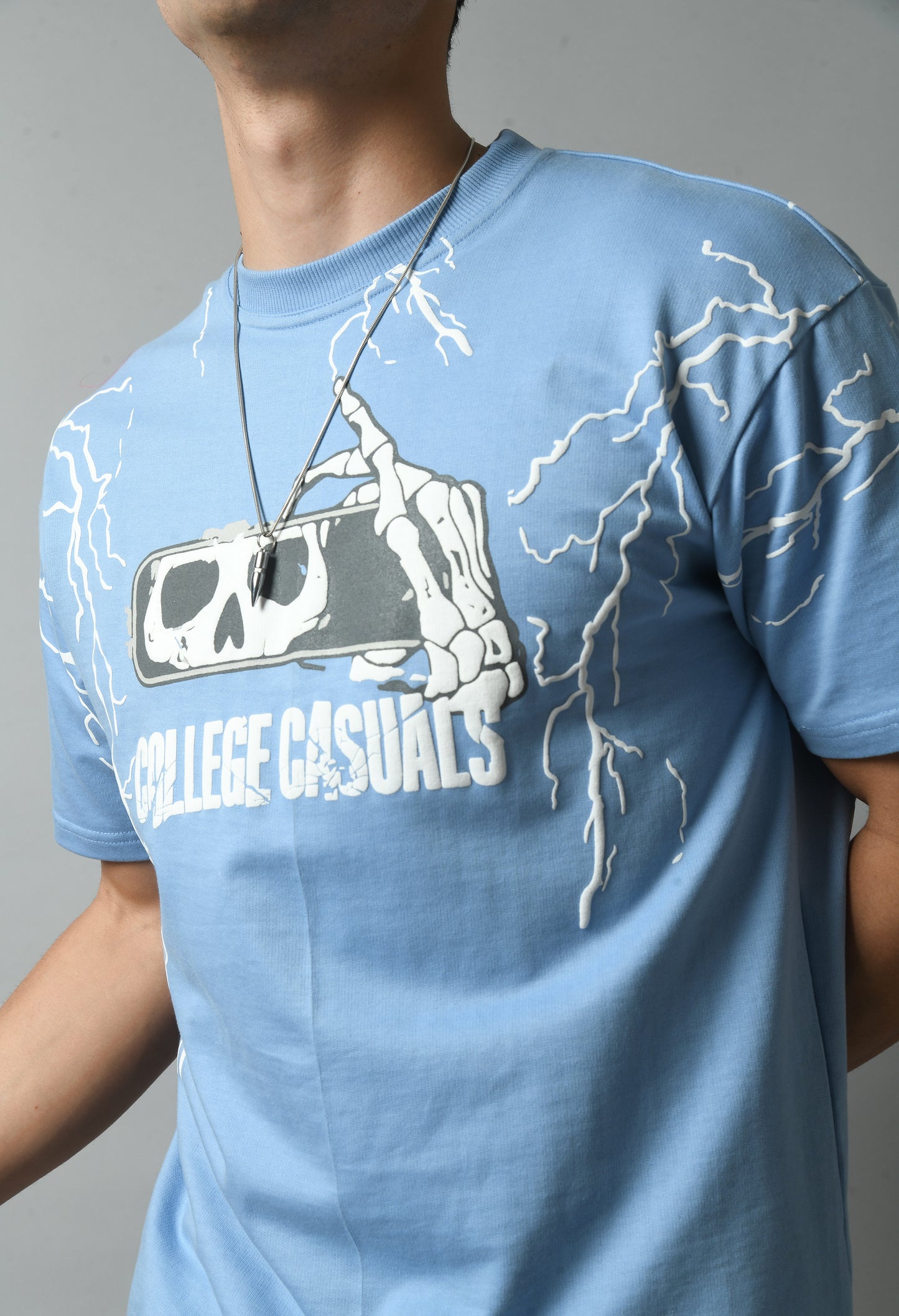 POWDER BLUE UNISEX LIGHTNING T-SHIRT