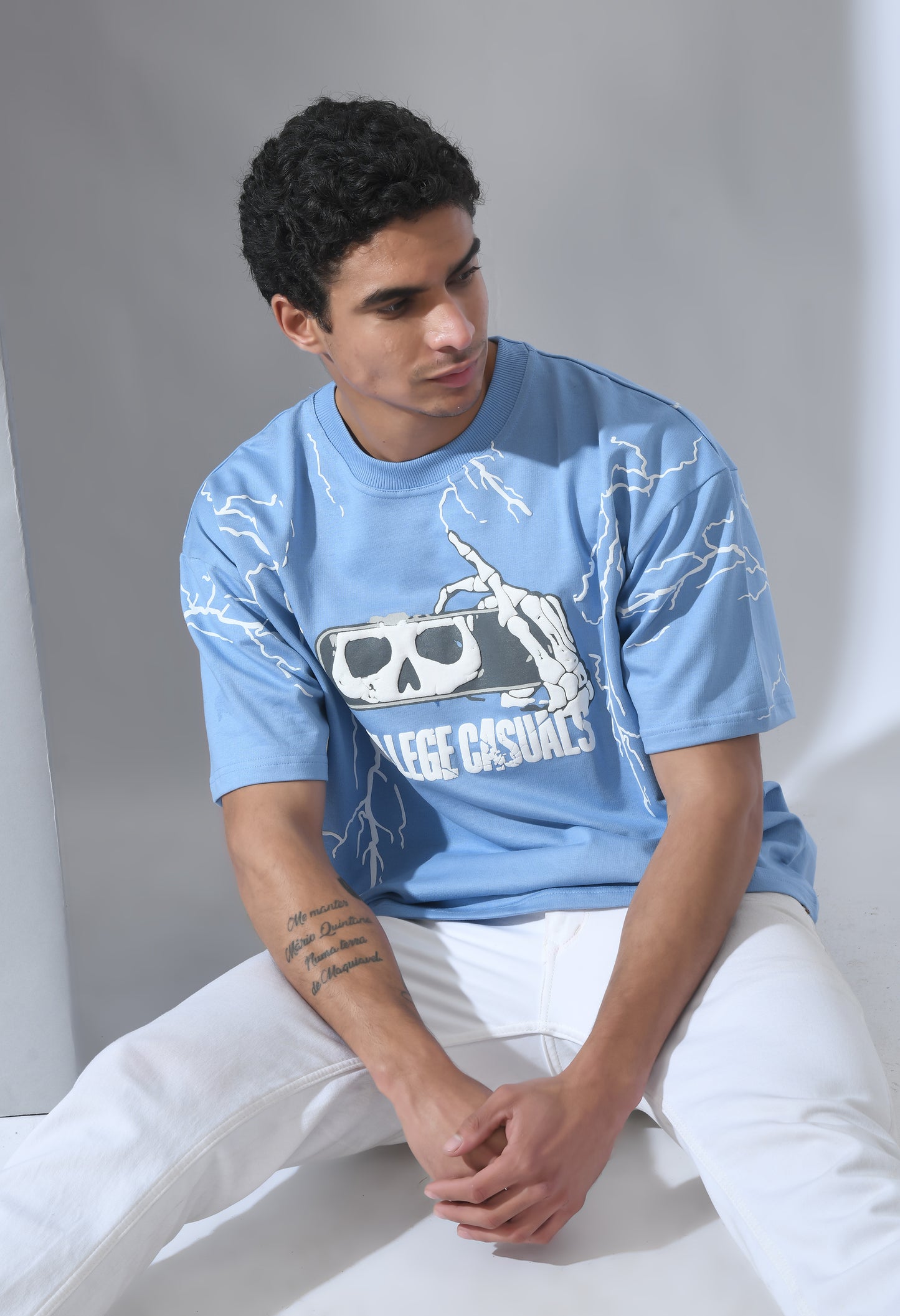 Powder Blue Unisex Lightining T-Shirt