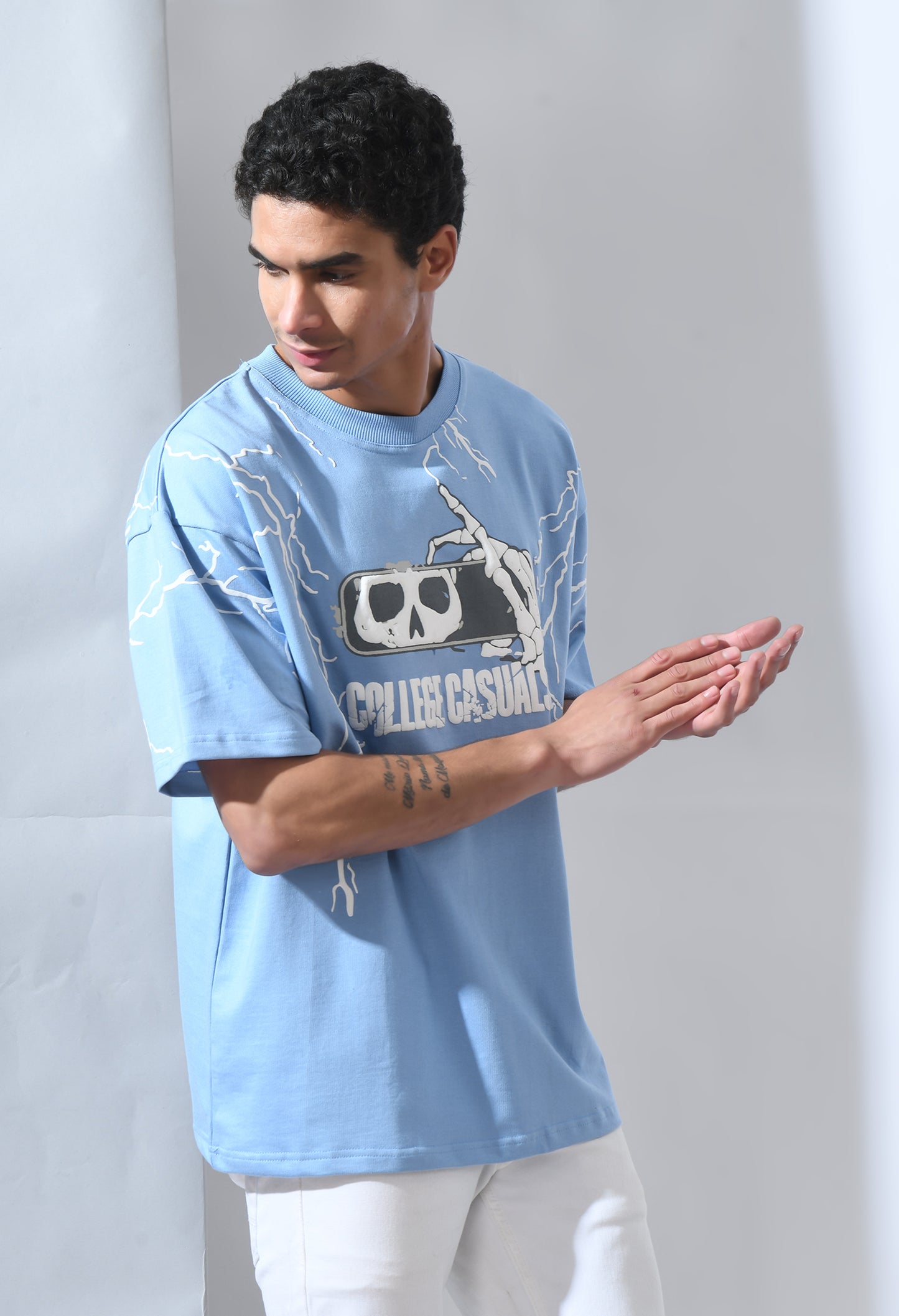 Powder Blue Unisex Lightining T-Shirt